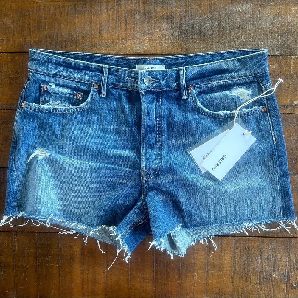 GRLFRND Helena Denim Cut Off Shorts Hang On Me